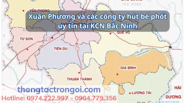 Địa bàn hoạt động của các công ty hút bể phốt tại KCN Bắc Ninh