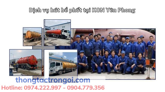 Dịch vụ hút bể phốt tại KCN Yên Phong của công ty Xuân Phương