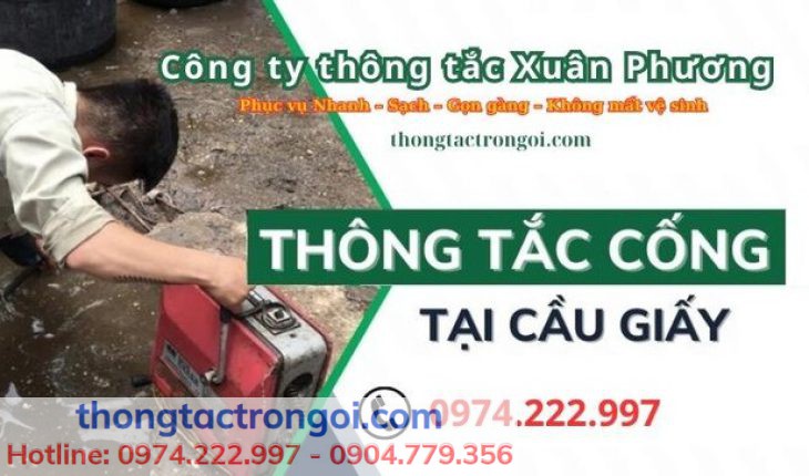 Dịch vụ thông tắc cống tại Cầu Giấy thông sạch và nhanh chóng