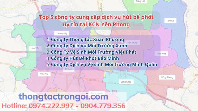 Những công ty cung cấp dịch vụ hút bể phốt uy tín tại KCN Yên Phong