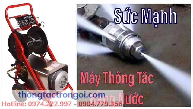 Thông sạch đường ống bằng máy áp lực nước