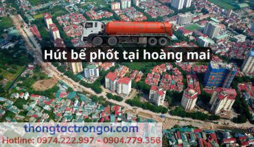 Khu vực hút bể phốt tại Hoàng Mai góc nhìn trên cao