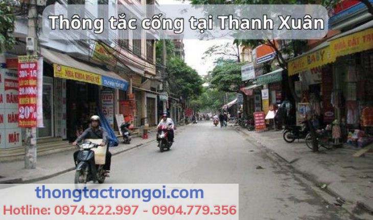 Khu vực đường đi lại thông tắc cống tại Thanh Xuân