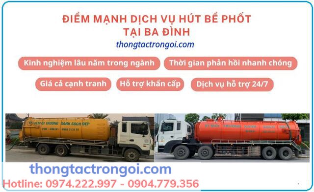 Lý do hút bể phốt tại Ba Đình được được ưa chuộng