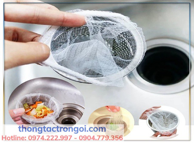 Sử dụng túi lọc rác ngăn rác thải trôi xuống cống