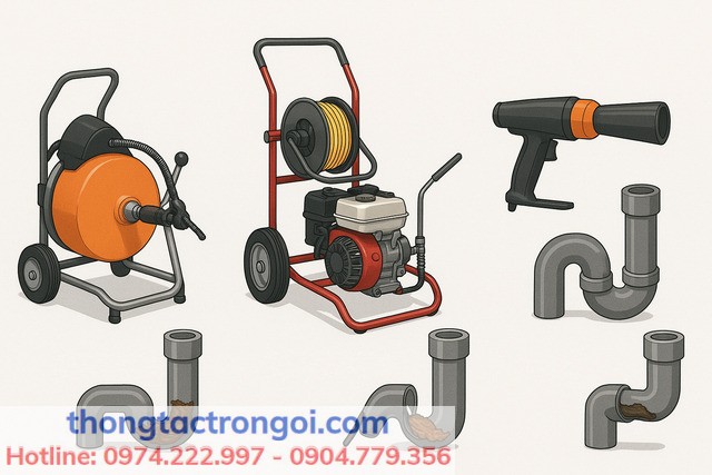 Tông hợp các loại máy thông tắc cống phổ biến
