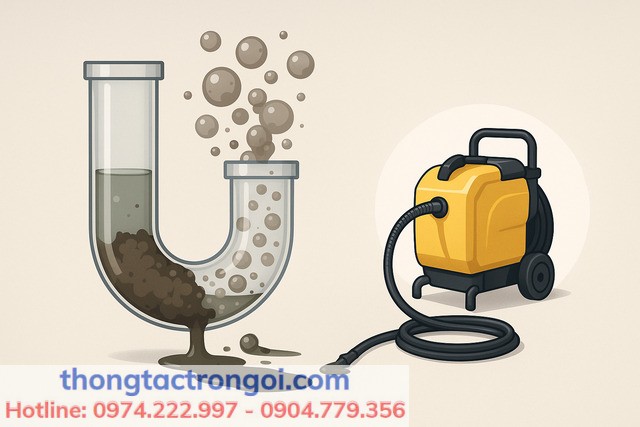 Xử lý tắc nghẽn với máy thông tắc cống