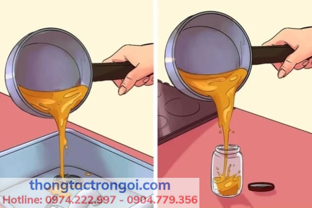 Chai gom dầu mỡ thừa đặt cạnh bồn rửa – giải pháp đơn giản ngăn tắc cống hiệu quả