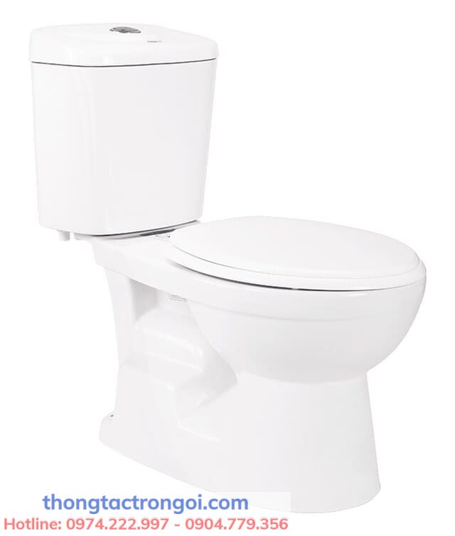 Bồn cầu 2 khối dễ lắp đặt với kích thước phổ biến