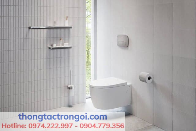 Bồn cầu treo tường tiết kiệm diện tích với thiết kế gọn gàng
