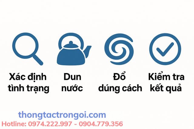 Các bước thực hiện thông bồn cầu bằng nước nóng
