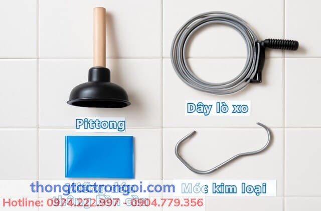 Bộ dụng cụ thông tắc bồn cầu thông dụng trong gia đình