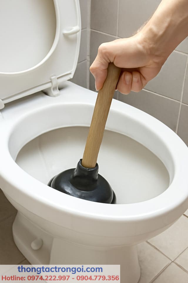 Cách sử dụng pittong thông tắc bồn cầu đơn giản tại nhà