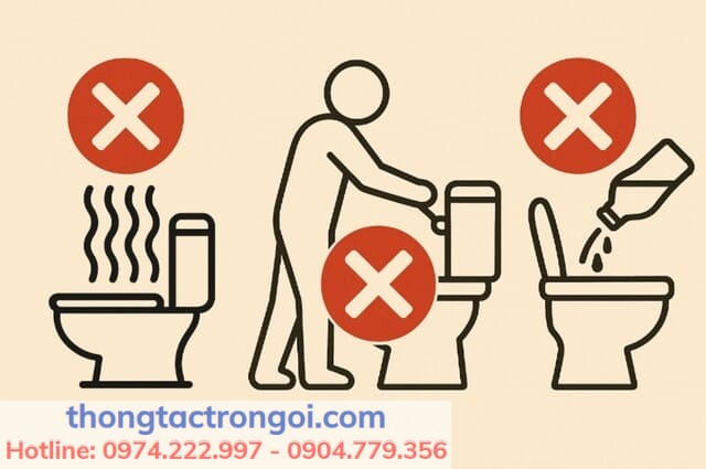 Những sai lầm cần tránh khi dùng dụng cụ thông tắc bồn cầu