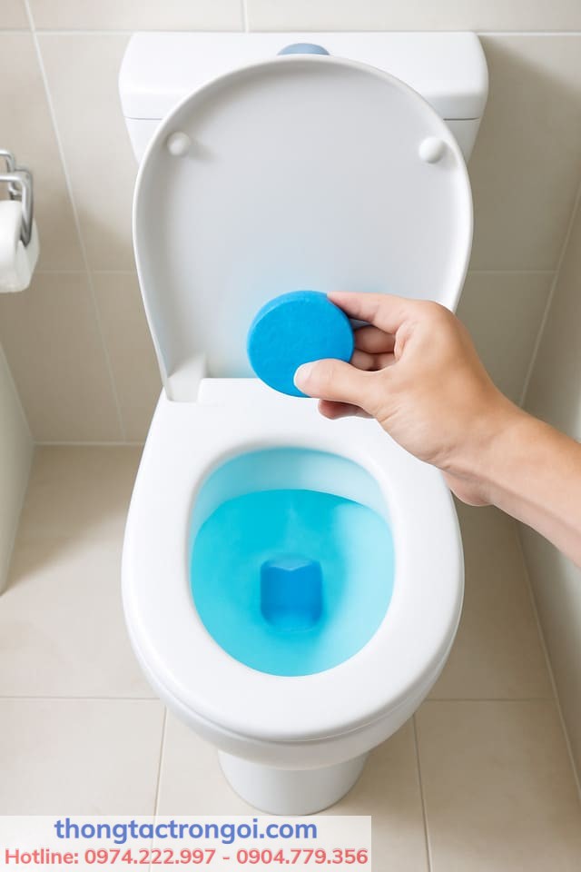 Viên thả bồn cầu tiện lợi giúp làm sạch và khử mùi toilet