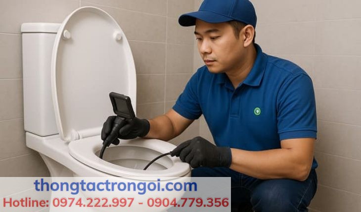 Nhân viên dịch vụ thông tắc bồn cầu chuyên nghiệp có mặt sau 15 phút