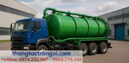Xe hút bể phốt 20 khối phục vụ công ty và khu công nghiệp