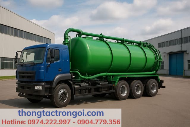 Xe hút bể phốt 20 khối phục vụ công ty và khu công nghiệp
