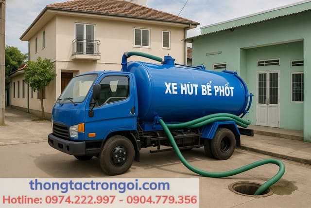 Xe hút bể phốt 5 khối dùng cho gia đình và nhà trọ