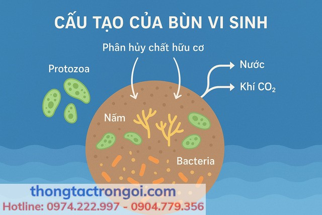Mô phỏng cấu tạo và cơ chế hoạt động của bùn vi sinh