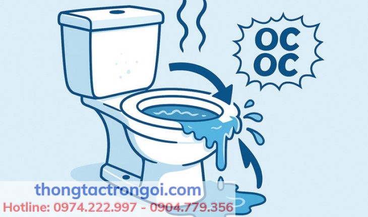 Dấu hiệu hầm cầu bị đầy như nước trào ngược, mùi hôi, tiếng ọc ọc khi xả