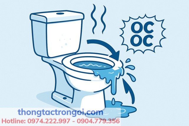 Dấu hiệu hầm cầu bị đầy như nước trào ngược, mùi hôi, tiếng ọc ọc khi xả
