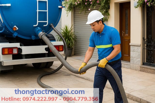 Dịch vụ hút hầm cầu chuyên nghiệp có mặt sau 15 phút, không đục phá