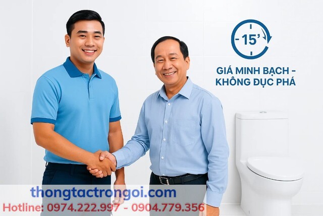 Dịch vụ lắp đặt bồn cầu chuyên nghiệp – có mặt 15 phút, không đục phá