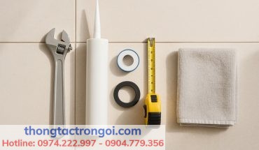 Dụng cụ cần có khi lắp đặt bồn cầu: mỏ lết, thước đo, keo silicon, băng tan
