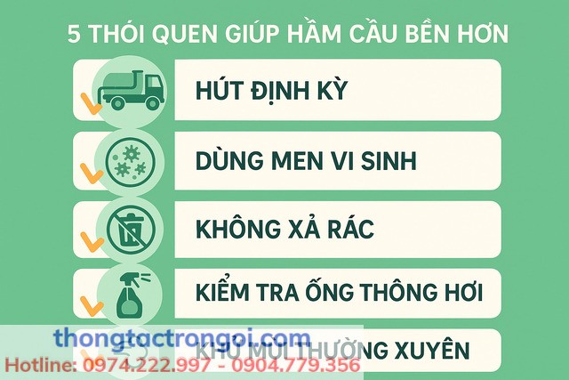 5 thói quen giúp phòng tránh hầm cầu bị đầy trở lại