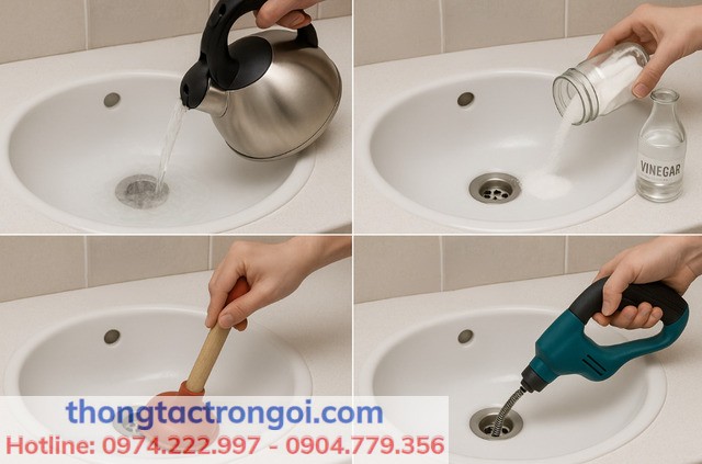 Các phương pháp thông cống phổ biến và an toàn tại nhà.