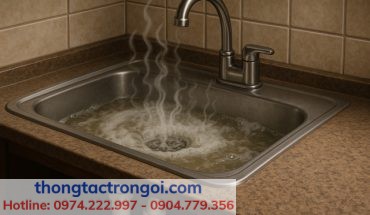 Tắc sâu cần thợ chuyên nghiệp, tránh tiếp tục đổ hóa chất gây hư ống.