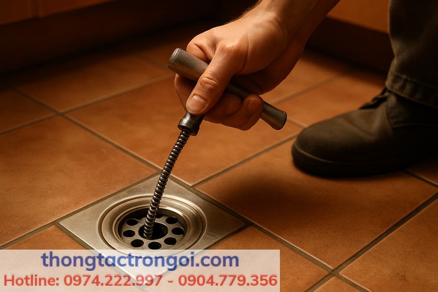 Dây lò xo giúp xử lý tắc sâu mà các cách thông thường không chạm tới.