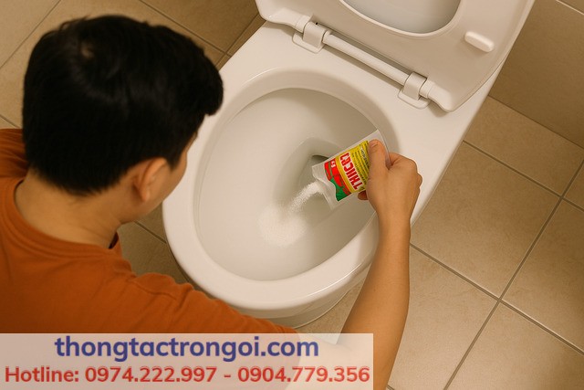 Đổ bột đúng vị trí giúp phản ứng hoạt động tối ưu.