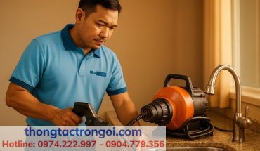 Khi tắc nặng hoặc nước trào ngược, nên gọi kỹ thuật viên hỗ trợ.