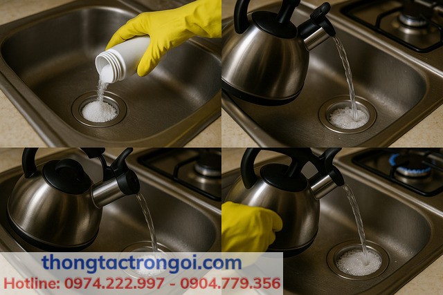 Quy trình chuẩn giúp bột thông cống hoạt động hiệu quả và an toàn cho ống PVC.