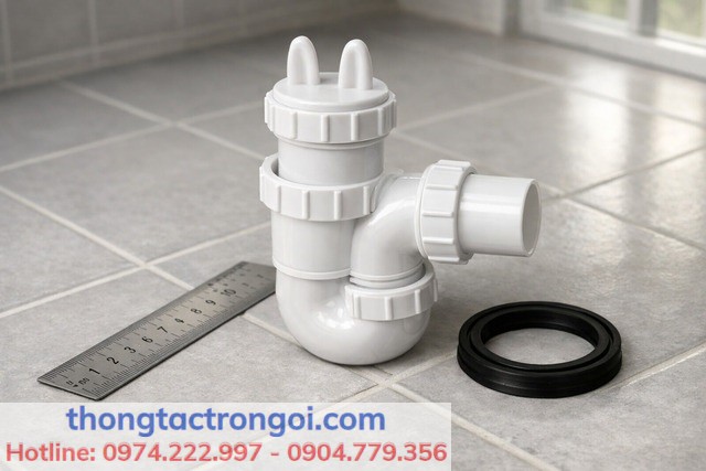 Con thỏ chống hôi (bẫy nước) giúp chặn mùi cống trào ngược.