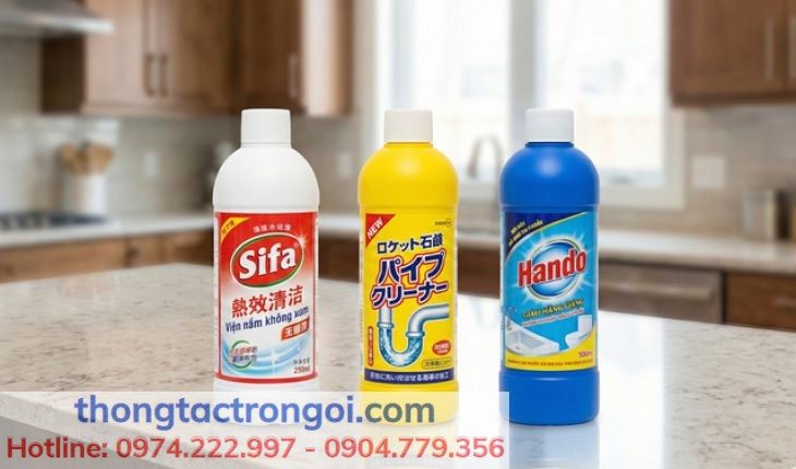 Các loại chai nước thông tắc bồn rửa bát Nhật Bản Rocket và Sifa 999 được thợ thongtactrongoi.com khuyên dùng.