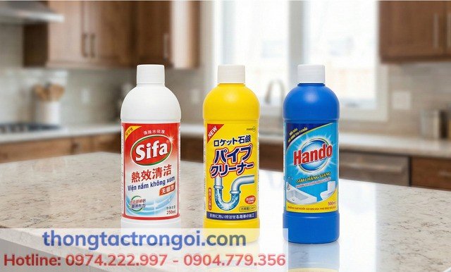 Các loại chai nước thông tắc bồn rửa bát Nhật Bản Rocket và Sifa 999 được thợ thongtactrongoi.com khuyên dùng.