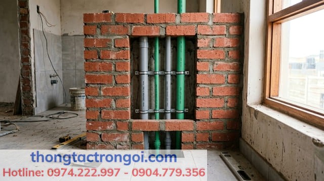Sơ đồ thực tế bố trí các loại ống nước tiêu chuẩn bên trong hộp gen