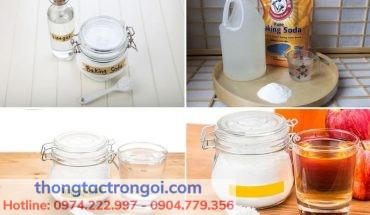 hỗn hợp baking soda và giấm trắng để tự thông tắc cống thoát nước tại nhà